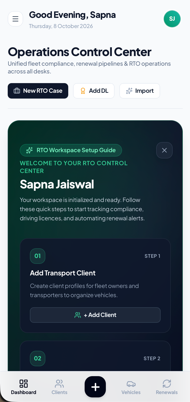 VaahanPro Android Mockup